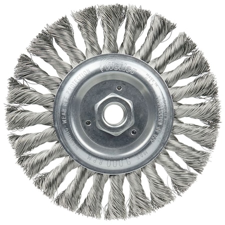 Weiler 6" Standard Twist Knot Wire Wheel, .016" Fill, 5/8"-11 UNC Nut 8346